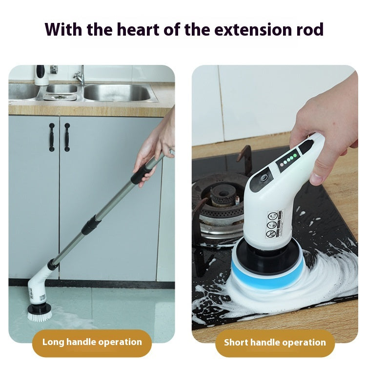 7-in-1 Long Handled Retractable Electric Mop Scrubber Cordless Electric Cleaning Brush for Kitchen & Car Plastic Spin Scrubber