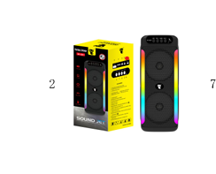 Portable Wireless Big Led Light Sound Bass Blue Tooth Tws Outdoor Fm Mp3 Music Player Speaker with Good Sounds for Party Speaker