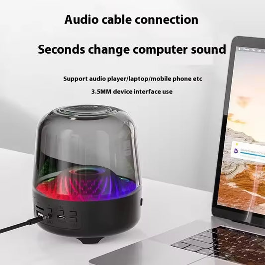 LED RGB Portable Wireless Speaker with Mic and Long Battery for Travel Party and Home Light and Long Battery Mini Speaker