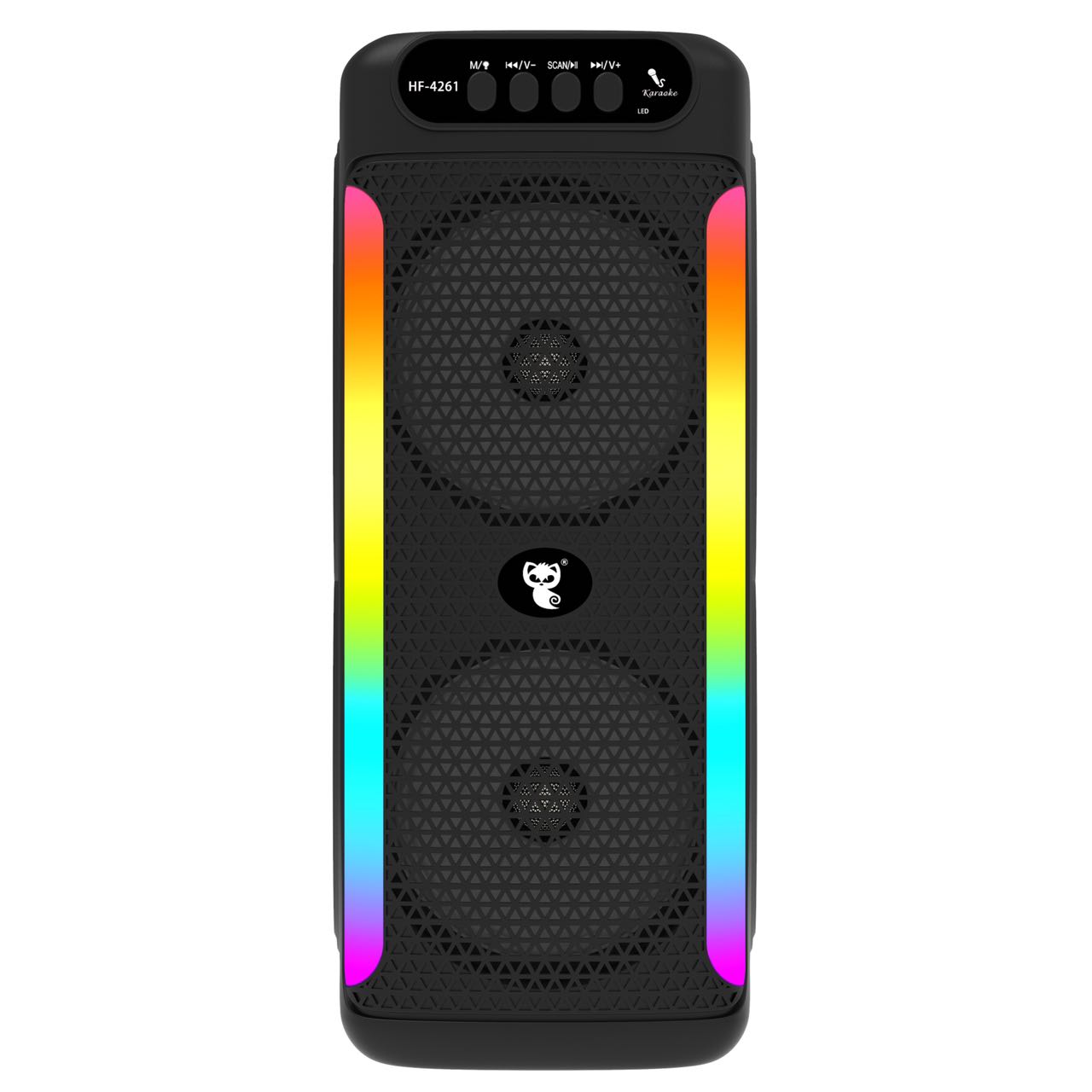 HF-4261 Dual 4 Inch*2 Wireless Bluetooth Speakers Portable Outdoor Player Subwoofer Rechargeable with Handle RGB Light