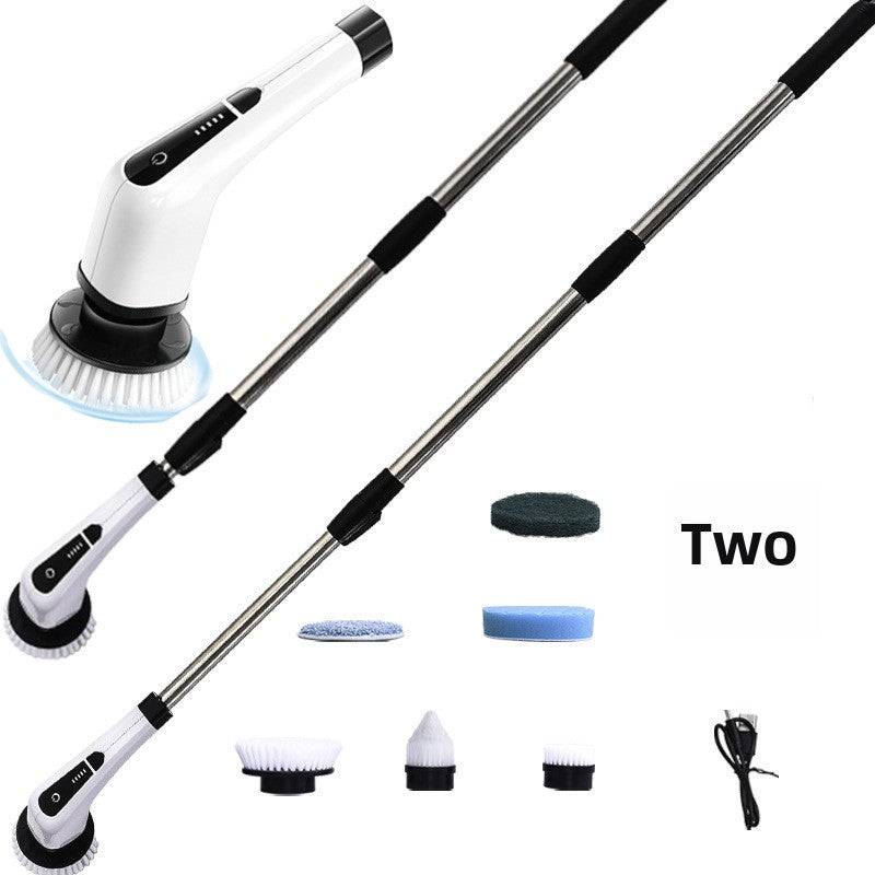 7-in-1 Long Handled Retractable Electric Mop Scrubber Cordless Electric Cleaning Brush for Kitchen & Car Plastic Spin Scrubber
